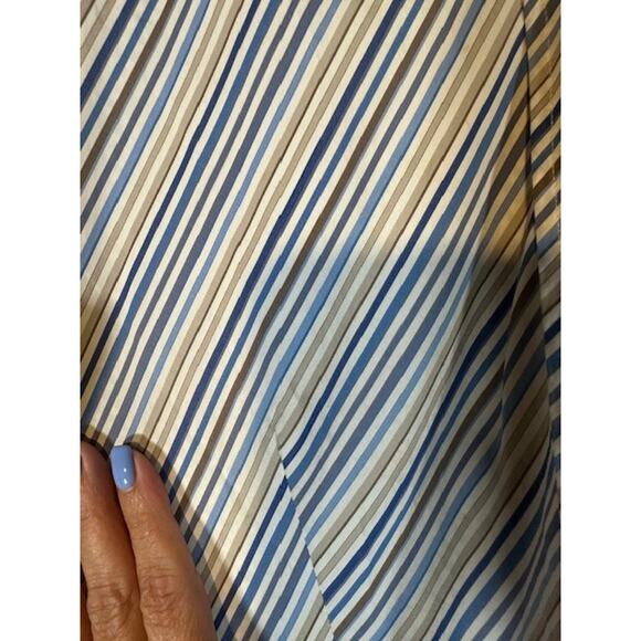 Faconnable White Multi-Color Striped Long Sleeve Button Down Shirt Women Sz L - Picture 3 of 8